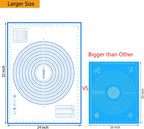 Silicone Baking Mat，Non Stick Rolling Dough with Measurements for Pie Pizza Cookies Fondant Making，Extra Thick Non Slip Silicone Pastry Mat