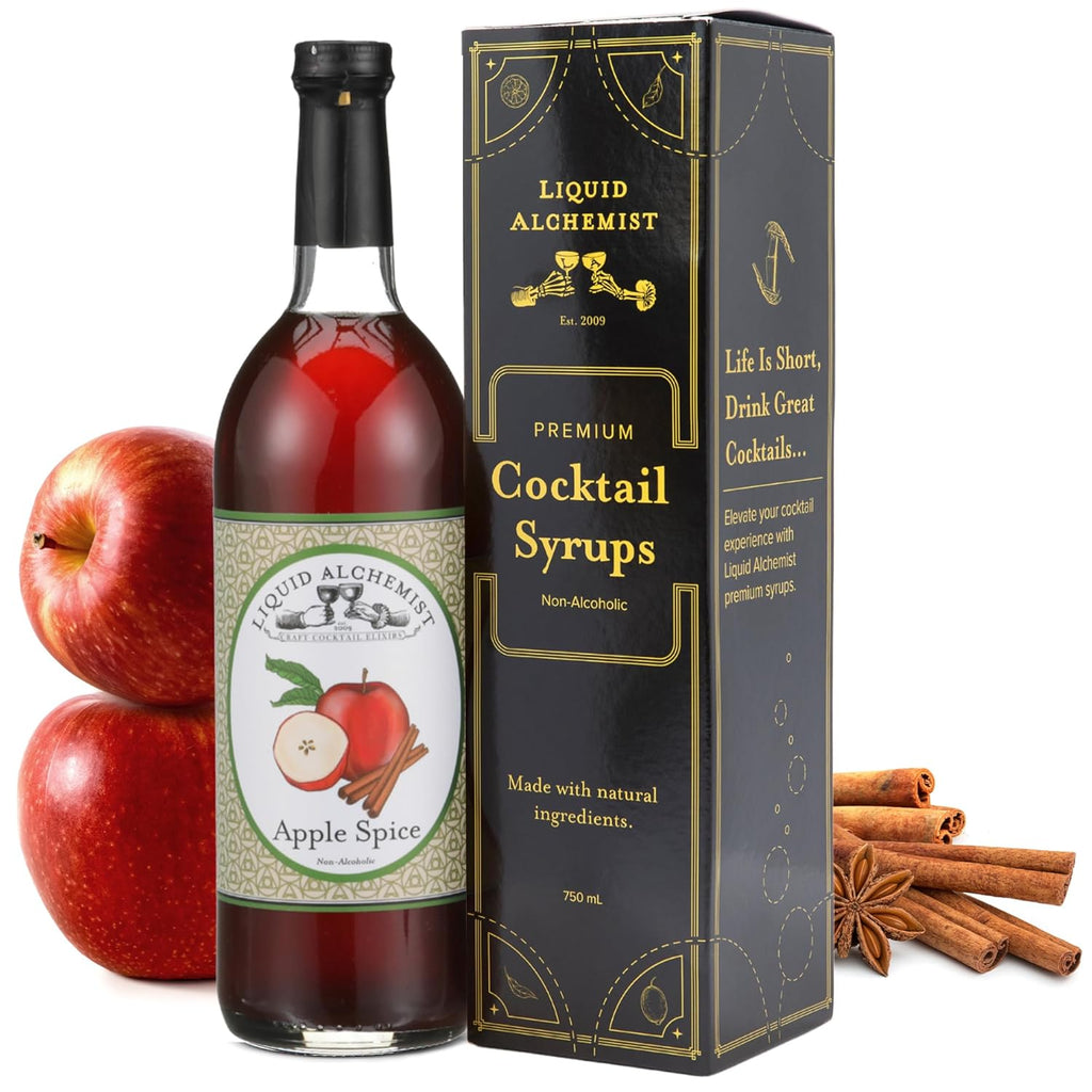 Liquid Alchemist Apple Spice Syrup for Cocktails - Real Ingredients Make our Apple Syrup for Drinks Perfect for a Fall Themed Old Fashioned Mix (25 oz)