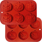 2Pcs Halloween Pumpkin Molds Silicone for Chocolate Candy, 3D Halloween pumpkin Molds Silicone for Candy Gummy (Pumpkin)