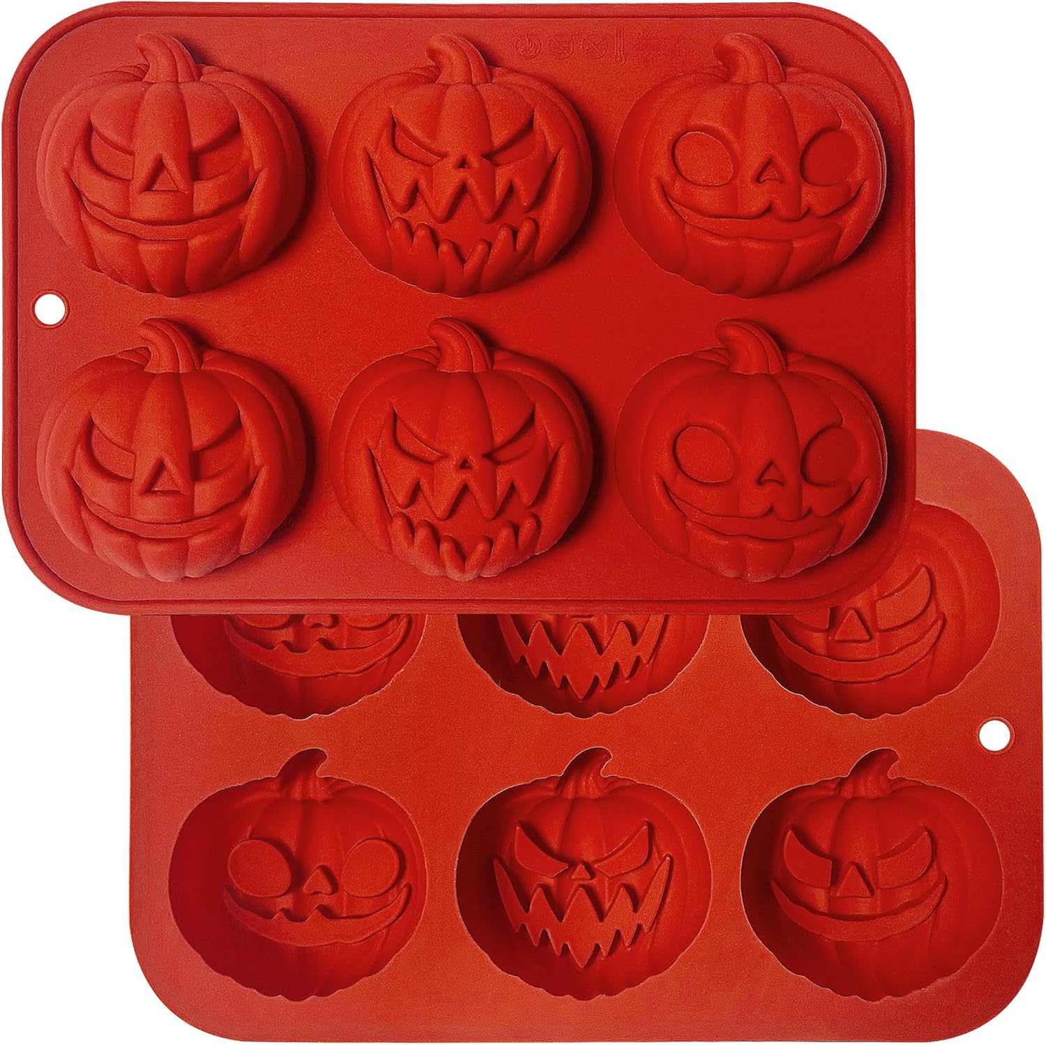 2Pcs Halloween Pumpkin Molds Silicone for Chocolate Candy, 3D Halloween pumpkin Molds Silicone for Candy Gummy (Pumpkin)