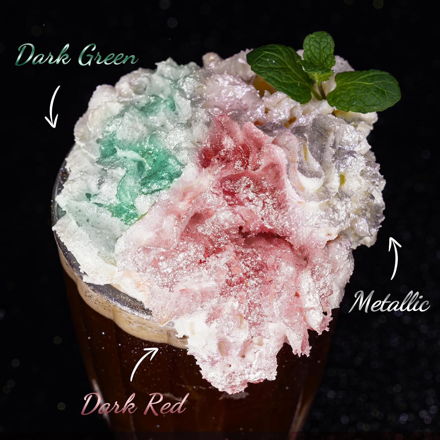 NiHome Edible Food-Grade Glimmer Powder Glitter Luster Dust Metallic Food Decorating Sprinkle Glimmery Dust for Drink Wine Beverage Cake Candy Dessert Bakery Restaurant Vegan (0.18oz/5g, Dark Green)