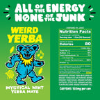 Drink Weird Organic Mystical Mint Yerba Mate – 16oz Cans, 160mg Organic Caffeine, Pack of 12 – Grateful Dead Collab, Clean Energy Drink Alternative