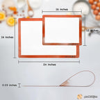 Silicone Baking Mats Half Sheet/Full Sheet Non-Stick Cookie Sheet for Baking Silicon Baking Mat Set (12” x 16” & 16” x 24” Pack of 2)