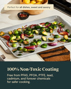 Caraway Non-Stick Ceramic Large Baking Sheet Duo - Naturally Slick Ceramic Coating - Non-Toxic, PTFE & PFOA Free - Perfect for Baking, Roasting, and More - Large (18" x 13") - Navy