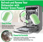 Rockin' Green Dishwasher Cleaner Tablets (8 Pack) - Septic Safe Dishwasher Cleaning Tablets Dishwasher Cleaner and Deodorizer - Dishwasher Remove Build Up with Citric Acid (Sweet Child O'Lime)
