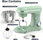 Electric Stand Mixer,10 Speeds Tilt-Head Food Mixer, 3-IN-1 Kitchen Mixer for Daily Cooks with Dishwasher-Safe 6QT Bowl,Dough Hook, Beater, Whisk (Agave Green)