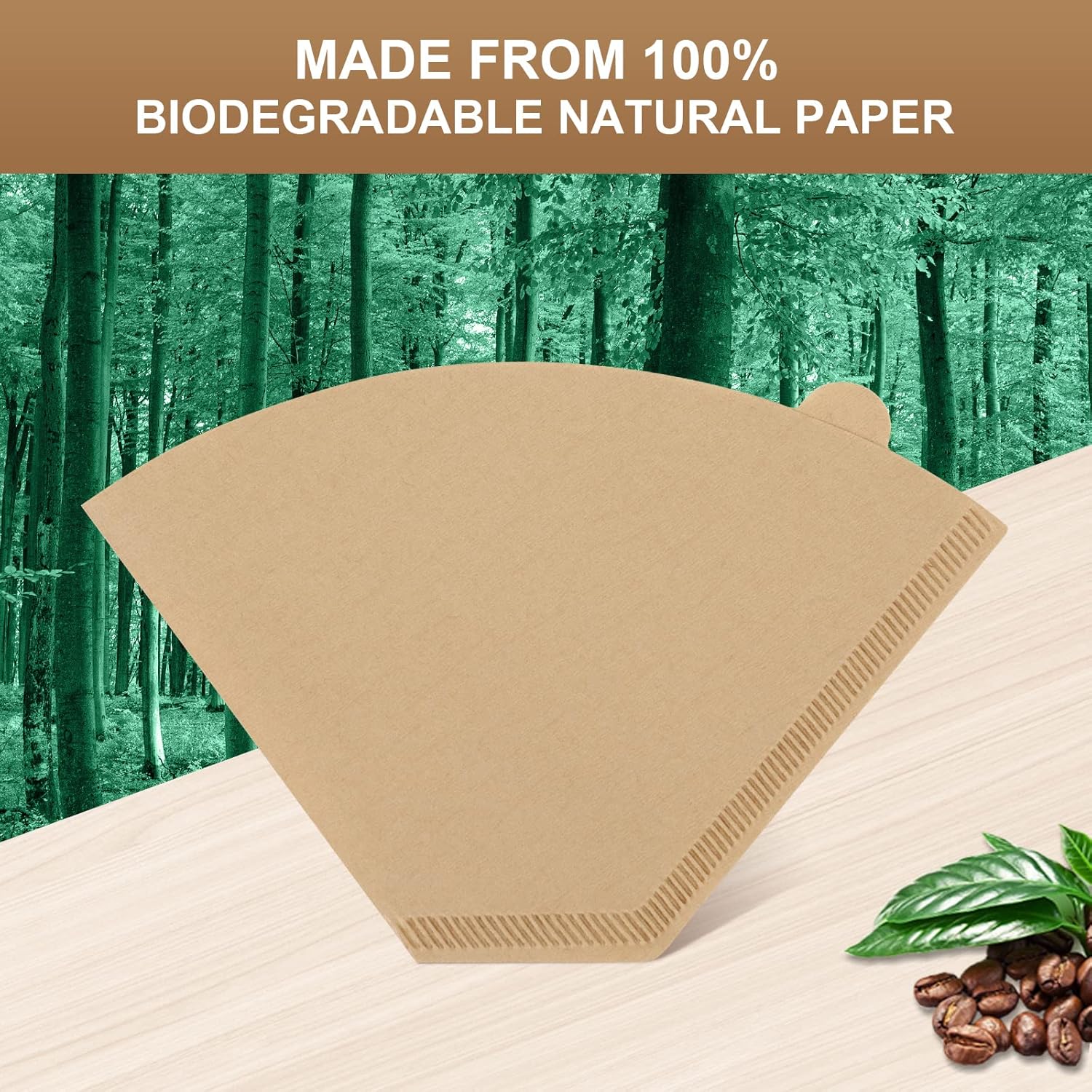 Disposable Coffee Paper Filters, 100 Pcs #4 Cone Replacement Filter for Ninja Coffee Maker