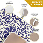 Boho Ethnic Design Dish Drying Mat for Kitchen Counter,Blue Bohemian Mandala Drying Mat 16 x 18 Inch with High Absorbent Reversible Microfiber Dish Drying Pad Dish Rack Pad Drainer Mat for Coffee Bar