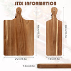 12 Pack Acacia Wood Cutting Board,Bulk Charcuterie Boards Chopping Board with Handle 15.7 x 9.8 Inch & 15.7 x 5.1 Inch, Wooden Boards for Serving Food Cheese Pizza Bread Fruit Meat