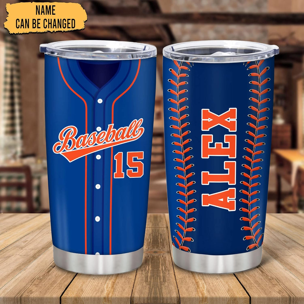 Hyturtle Personalized Baseball Tumbler Baseball Players Design Stainless Steel Double Walled Vacuum Insulated Tumblers 20oz30oz Coffee Travel Mug Cup Christmas Gift For Men Boys Friends Dad Sports Fan