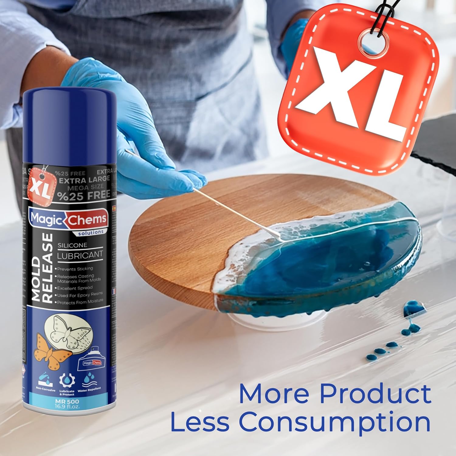 Mold Release, Silicone Mold Release Spray (12x16.9 fl oz/500ml) Mold Release for Epoxy Resin and Candle Mold Release Spray (12 Pack Mega Size)