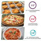 Rolling Pins,Rolling Pin and Silicone Baking Pastry Mat Set,Rolling Pins,Adjustable Stainless Steel Rolling Pin with Thickness Rings for Baking Dough,Pizza,Pie,Pasta(Red Mat)