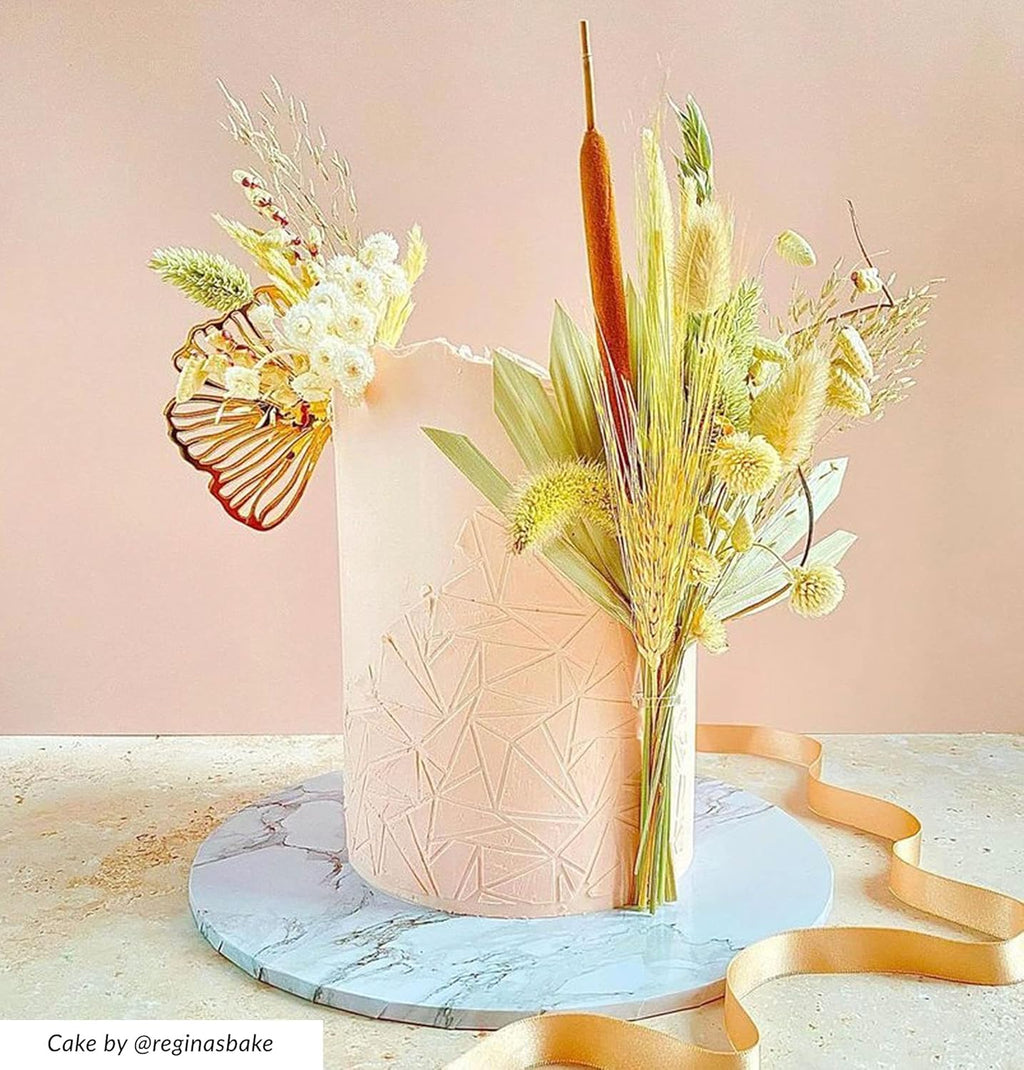 Cake Decorating Stencil for Tall Buttercream Cake, Royal Icing, Ganache, Paint, Airbrush (Kristal)