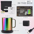 SMLDR Pro Heated Mug, 14 oz Smart Mug, Self-Heating, Adjustable Temperature, Battery Powered Heated Coffee Mug, Quick Recharge Time, Great for Coffee & Tea, Excellent Gift (Rainbow)