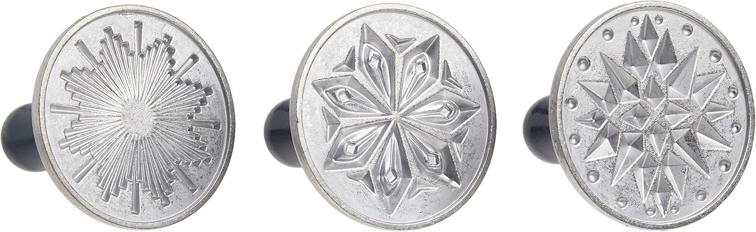 Nordic Ware Starry Night Cast Cookie Stamps, 3-inch rounds, Silver