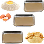 3-Piece Stainless Steel Breading Set – Interlocking Coating Trays for Chicken, Fish, Meat | Non-Slip, Dishwasher Safe, Oven Safe | Stackable Space-Saving Design for Flour, Egg, Breadcrumbs