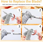 Premium Bread Lame Scoring Tool Kit,11 Blades,Stainless Steel Handle,Safety Cover with 2 Finger Sleeves Pattern String for Artisan Sourdough Baking,Scoring Knife for Bread Baking