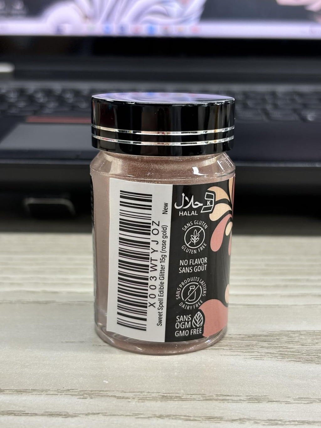 Sweet Spell Edible Glitter (15g) - Shimmer Sparkles for Drinks, Cakes, Cocktails - 100% Edible & Food Grade Glitter, Vegan, Gluten-Free (Rose Gold)