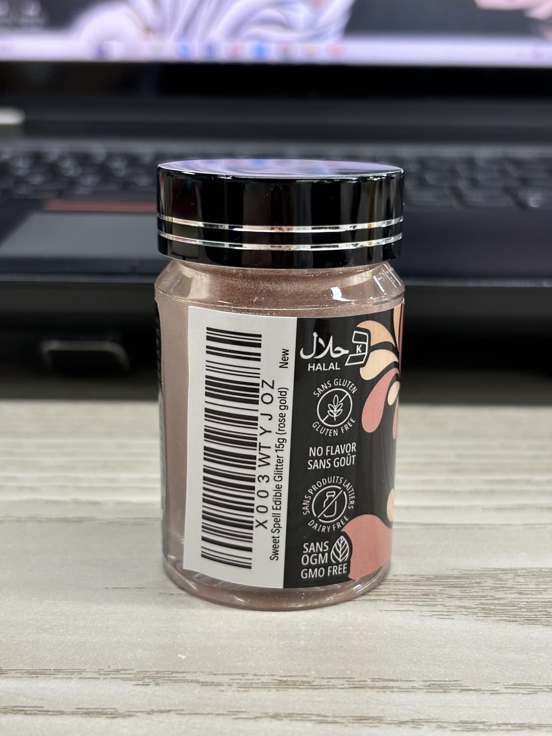 Sweet Spell Edible Glitter (15g) - Shimmer Sparkles for Drinks, Cakes, Cocktails - 100% Edible & Food Grade Glitter, Vegan, Gluten-Free (Rose Gold)