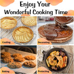 P&P CHEF Baking Cooling Rack Set for Cooking Roasting, 4-Piece Stainless Steel Wire Racks for Oven Use, Healthy & Dishwasher Safe, Rectangle, 8.6 + 9.7+ 11.6 + 15.3 Inch