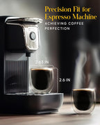 Kitchables Espresso Cups Set of 4, 2.7oz - Durable Double Walled Espresso Shot Glass - Expresso Shots Cup Compatible With Nespresso Machines - demitasse cups - Tasas De Café Expreso