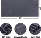 Kitinjoy 100% Cotton Waffle Weave Kitchen Towels, 4-Pack Super Soft and Absorbent Dish Towels for Drying Dishes, Kitchen Hand Towels, 13 in x 28 in, Dark Grey