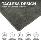The Rag Company - All-Purpose Microfiber Terry Cleaning Towels - Commercial Grade, Highly Absorbent, Lint-Free, Streak-Free, Kitchens, Bathrooms, Offices, 300gsm, 12in x 12in, Grey (12-Pack)