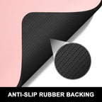 Rnivvi Dish Drying Mat for Kitchen Counter, 16 x 18" Cute Absorbent Heat Resistant Drying Pad with Non-slip Rubber, Coffee Bar Mats for Coffee Machine Dish Rack Kitchen Decor Accessories, Pink