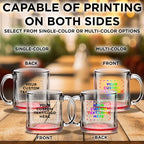 Custom Libbey Clear Glass Coffee Mugs 13 oz. Set of 50, Personalized Bulk Pack - Perfect for Coffee, Tea, Espresso, Hot Cocoa, Other Beverages - Red Bottom