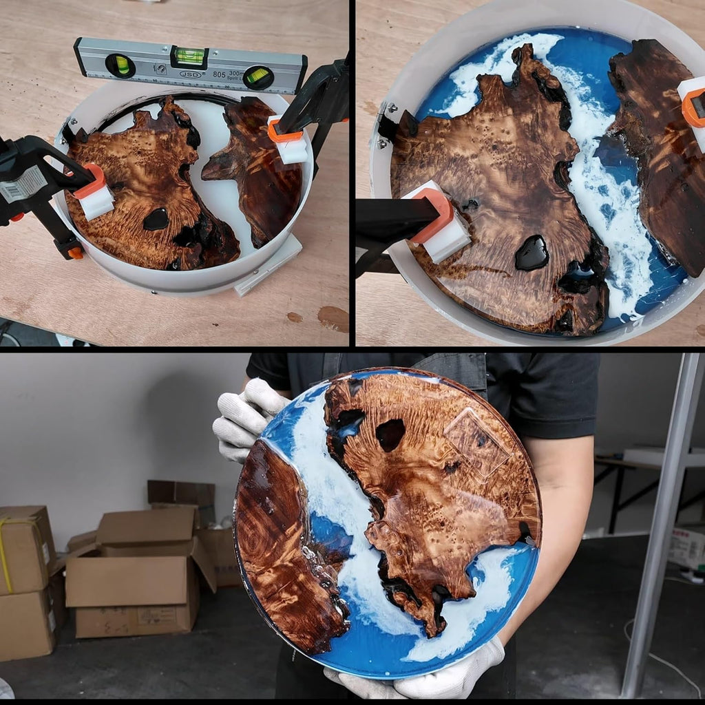 Resin Mold Large Round Deep -Kalinta 16inch Reusable Epoxy Round Molds for Resin Clock, Serving Tray Board, End Table，Floral Preservation Bouquet