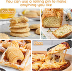 Rolling Pin Dough Roller for Baking with Thickened Non Stick Silicone Metal Handle Rolling Pin Stainless steel Fondant Roller Pin Cookie Pastry Kitchen Accessories 13.8 X 1.5 Inches