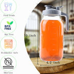 Cold Brew Mason Jar Iced Coffee Maker 64 Oz Wide Mouth Jar Cold Brew Pitcher With Coffee Filter Food Grade Airtight & Leak-Proof Pitcher 2 Quart