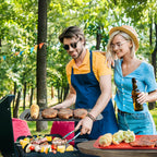 TP Grilling Prep and Serve Trays, 17" BBQ Tray for Meat Marinating and Food Plating, Melamine Serving Platters Set of 2 Grilling Accessories, Black and Red