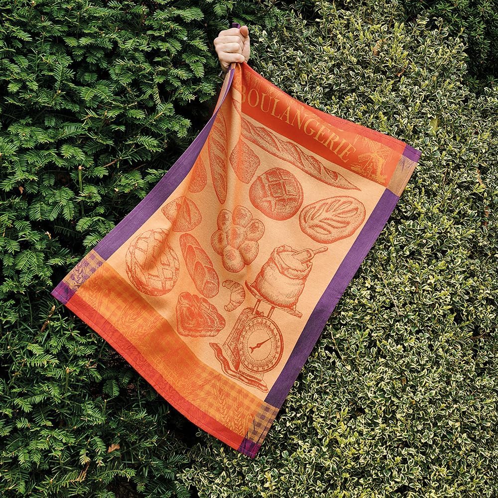 Garnier Thiebaut Boulangerie Moulin Ambre (Moulin Amber Bakery) French Kitchen Towel 22"x30", Cotton, Jacquard