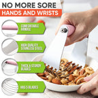 Spring Chef Large Dough Blender For Baking, Professional Dough Cutter Tool, Stainless Steel Puff Pastry Cutter Tool, Dishwasher Safe Pastry Blender for Easy Mixing - Pink Lemonade