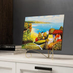 Plate Stand for Display with Hinged Folding Design, 6 Inch Picture Stands for Tables, Small Easels for Displaying Book, Art Piece, Photo and Platter, 6’’ Gold