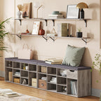 DINZI LVJ Long Wall Shelves, 39.4Inch Wall Mounted Shelves Set of 2, Easy-to-Install, Wall Storage Ledges with Sturdy Metal Brackets for Living Room, Bathroom, Bedroom, Kitchen, Greige