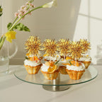 40 PCS Foil Firework Cupcake Toppers Fireworks Cupcake Picks Sparkle Tinsel Cake Decorations Cocktail Fruit Toothpick for Firework Theme Birthday Wedding Graduation Party Decorations Supplies Gold