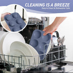 2 Pack 6 Cups Jumbo Muffin Pan with Metal Reinforced Frame Silicone Molds Egg Bites Silicone Circle Cookie Molds Extra Large Muffin Tin Jumbo Tart Pans Baking Sheet Set for Sandwiches