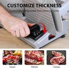 TOOGOOD 7.5" Meat Slicer, Electric Food Slicer Machine with Stainless Steel Blade, Adjustable Thickness for Home Use, Easy to Clean, Cuts Meat, Bread, Cheese and Deli, Sliver