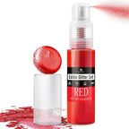 Edible Glitter Spray - 3/4oz Luster Dust Edible Food Grade Glitter Shimmer Dust Powder for Cocktails, Drinks, Cake Decorating - Metallic Food Coloring Powder for Wine, Candy, Cookie, Icing (Red)