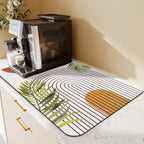 24.5" x 15.5" Dish Drying Mat & 24" x 5.5" Sink Splash Guard, Super Absorbent Drainer Rack Mat for Kitchen Counter Coffee Bar