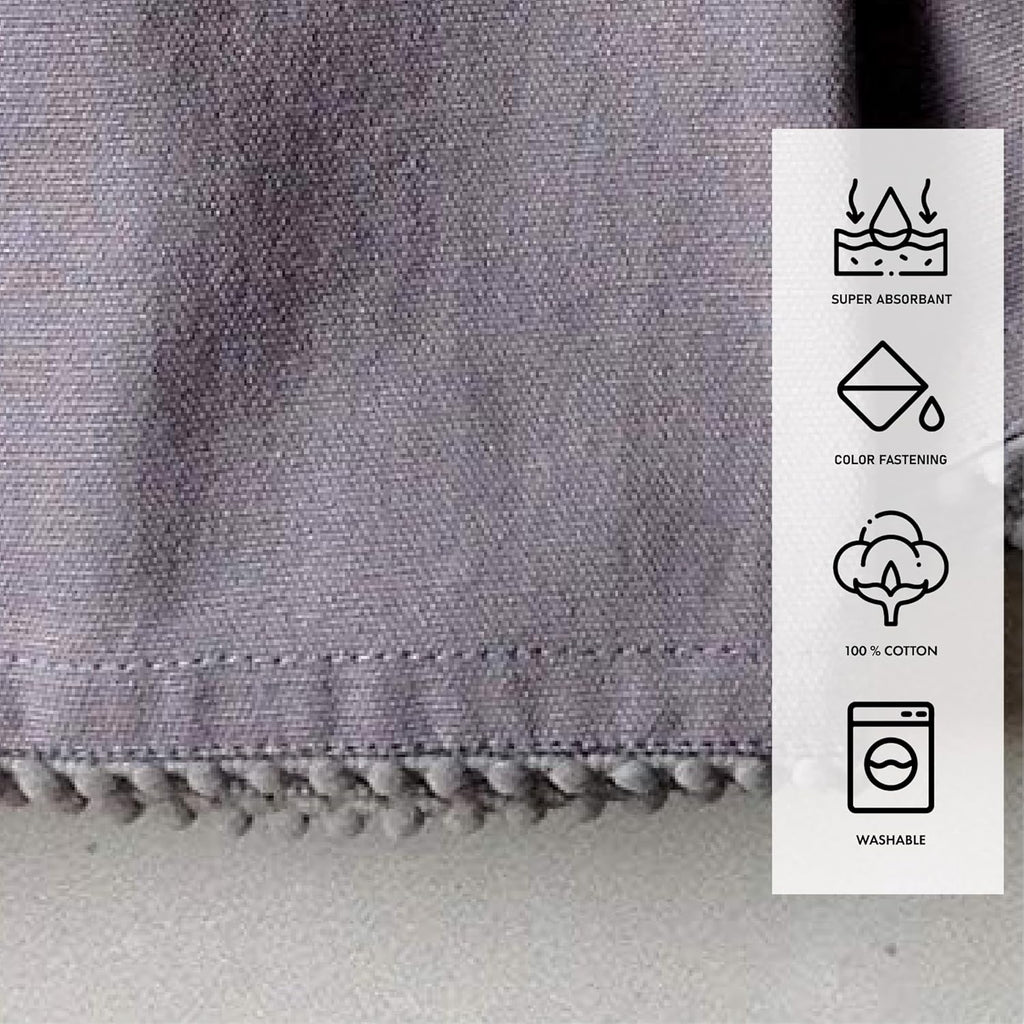 TARAN LIVING Hand Towels 100% Cotton Solid Kitchen Dish Cloths 18"x 28", Grey, Pack of 6 Decor Kitchen Hand Towel Reusuable Dish Towel for Cleaning & Drying Tea Towels Set with Hanging Loop