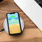 APEKX Self-Heating Ceramic Coffee Mug - Stable 130°F Temperature, 15W Wireless Phone Charging, 12.8 fl oz Capacity - USB-C Enabled. (White)