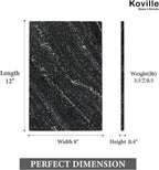 Koville Natural Black Marble Cutting Board for Kitchen Counter, 12" x 8" Real Stone Slab Marble Cheese Board for Home Decor, Granite Pastry Boards Granite Cutting Boards Bathroom Tray Candle Plate