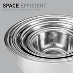 COOK WITH COLOR Stainless Steel Mixing Bowls Set - Nesting Bowls, 6 Pieces, Silver