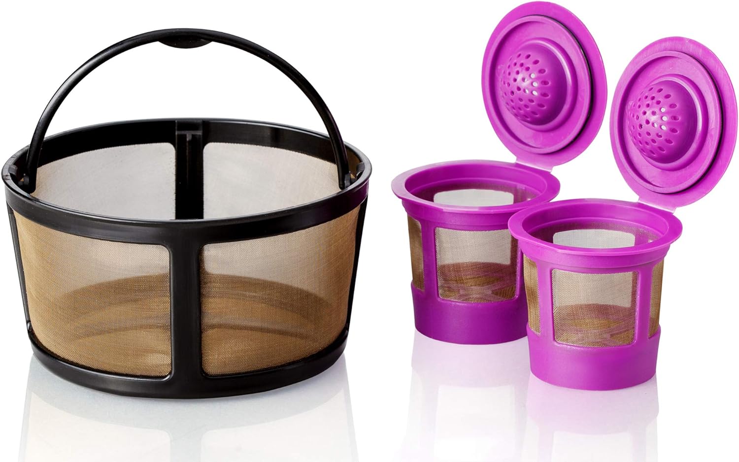 GoodCups Keurig K-Duo Coffee Filter and 2 Reusable K-Cups for K-Duo Essentials - Carafe Basket Coffee Filters and 2 Refillable K-Cups