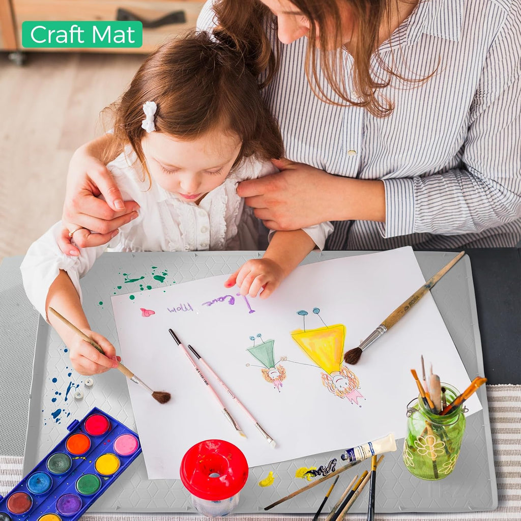 TRZZ Silicone Waterproof Under Sink Mat 22" x 19", Drip Tray and Cabinet Liner for Kitchen and Bathroom, Prevents Water Damage and Organizes Cabinets (Khaki)