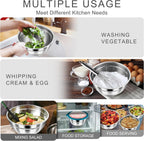 HaWare Mixing Bowls with Airtight Clear Lids, 6-Piece Stainless Steel Strong Nesting Bowls Set, Metal Salad Bowl for Cooking, Prepping, Baking, Serving & Food Storage, Size 4.6, 3, 1.5QT, Teal Blue