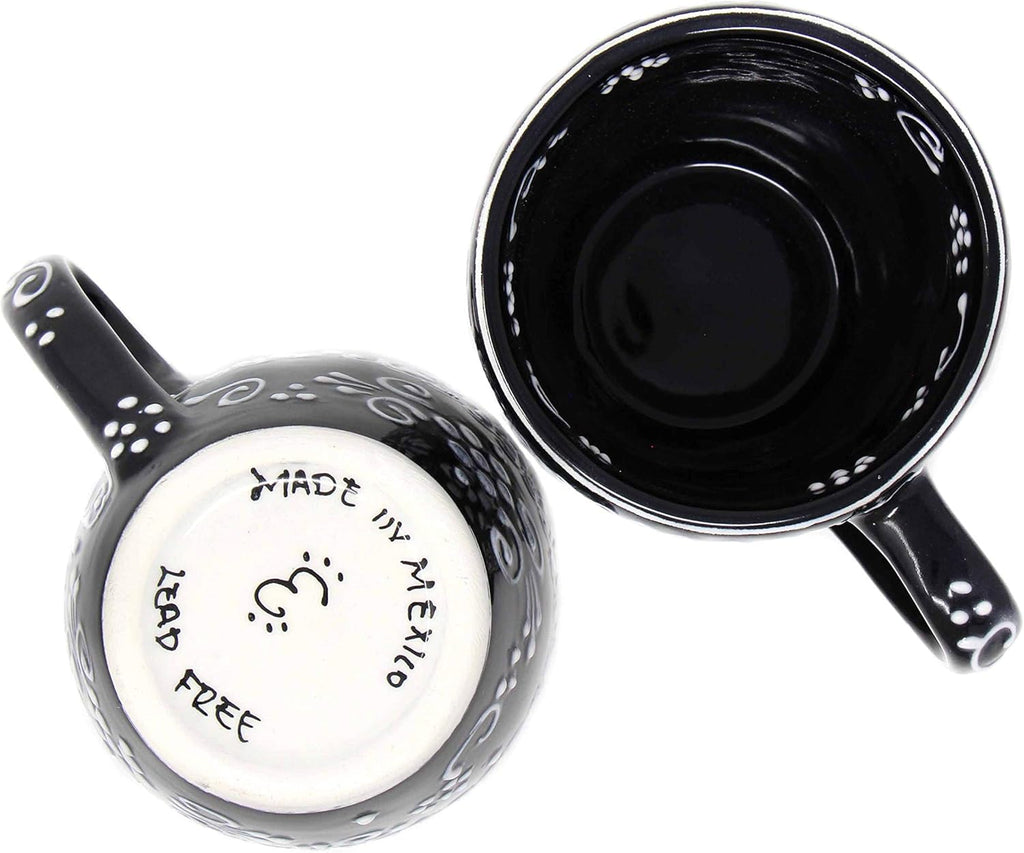 Encantada Handmade Hand-Painted Authentic Mexican Pottery Mugs (1-Pack, Ink)